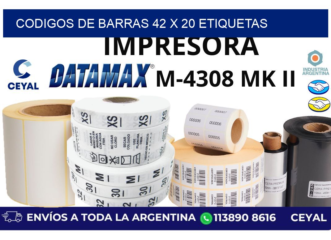 codigos de barras 42 x 20 etiquetas