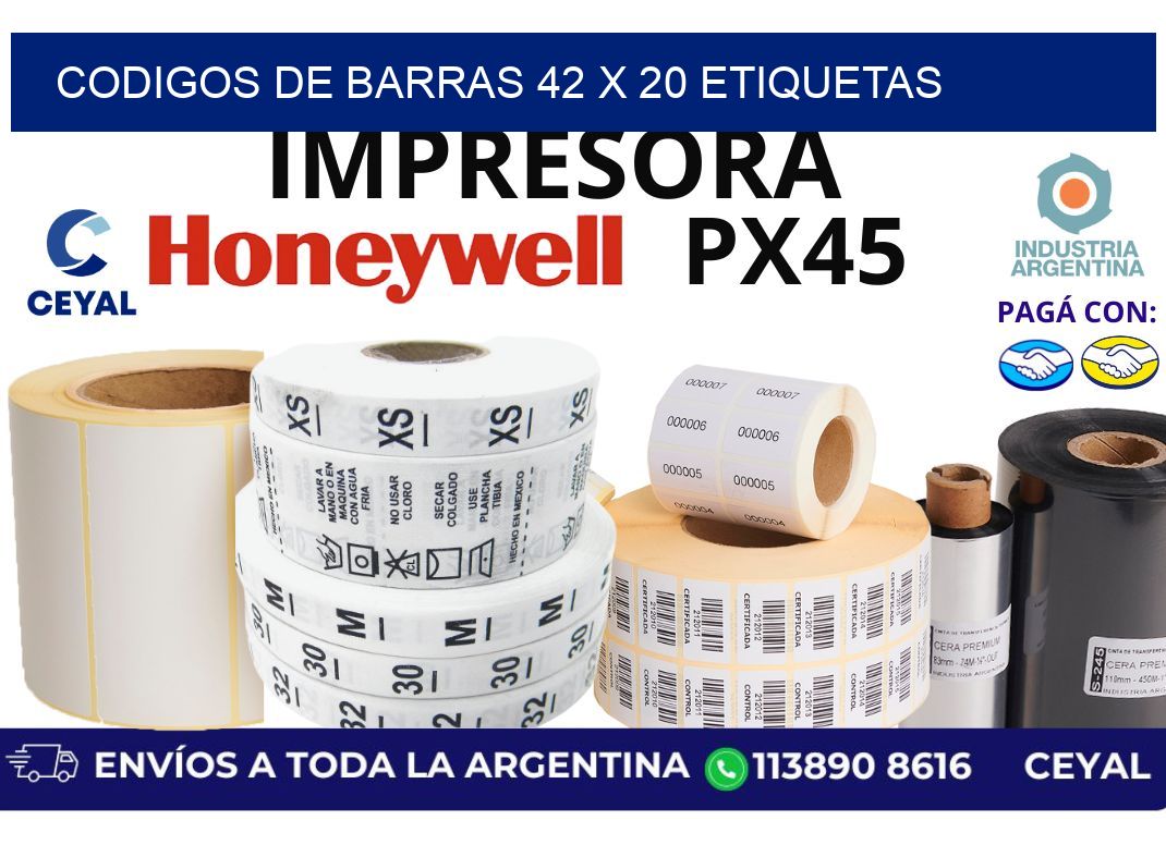 codigos de barras 42 x 20 etiquetas