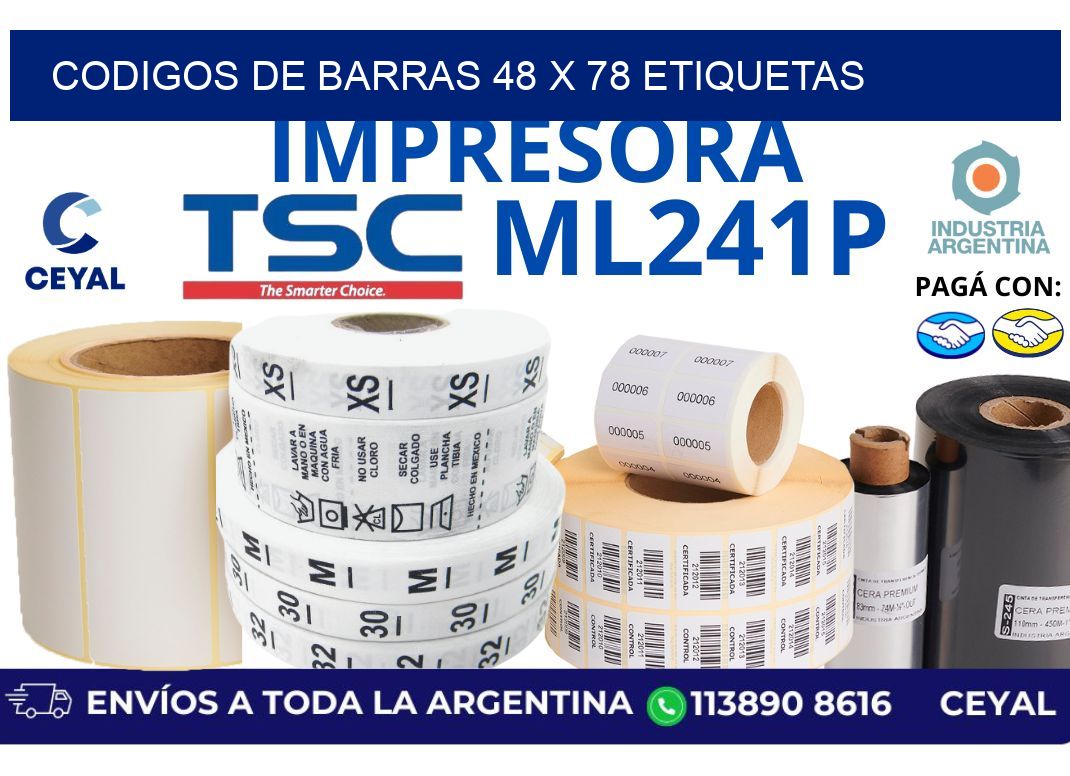 codigos de barras 48 x 78 etiquetas