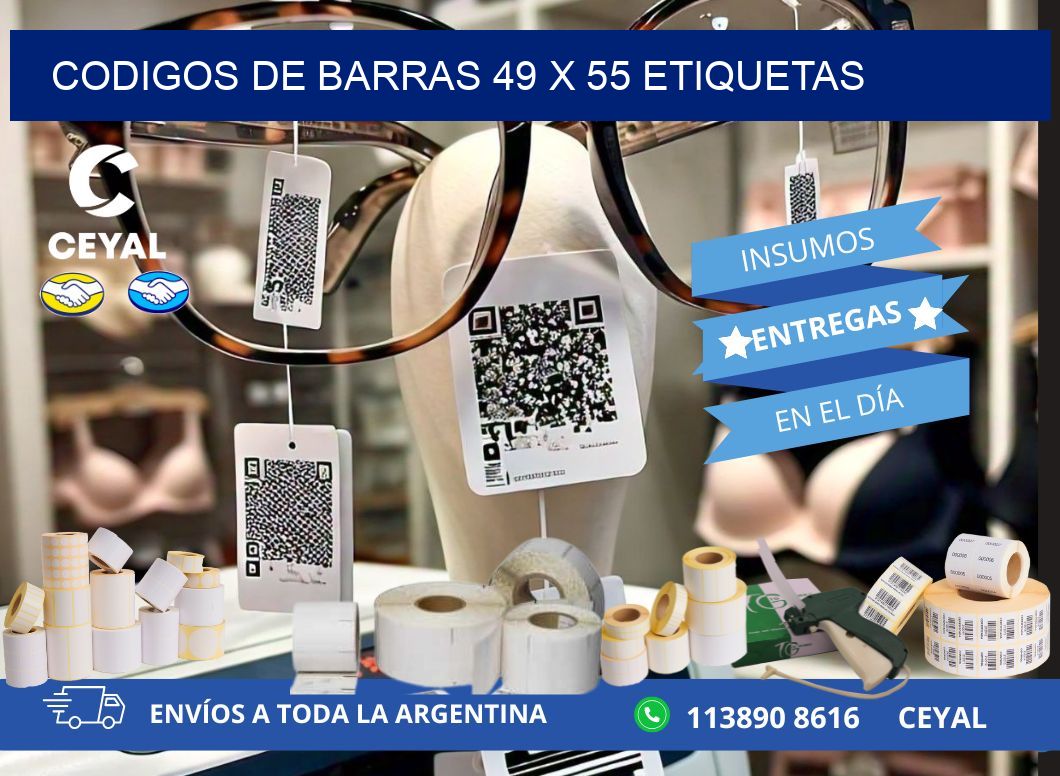 codigos de barras 49 x 55 etiquetas