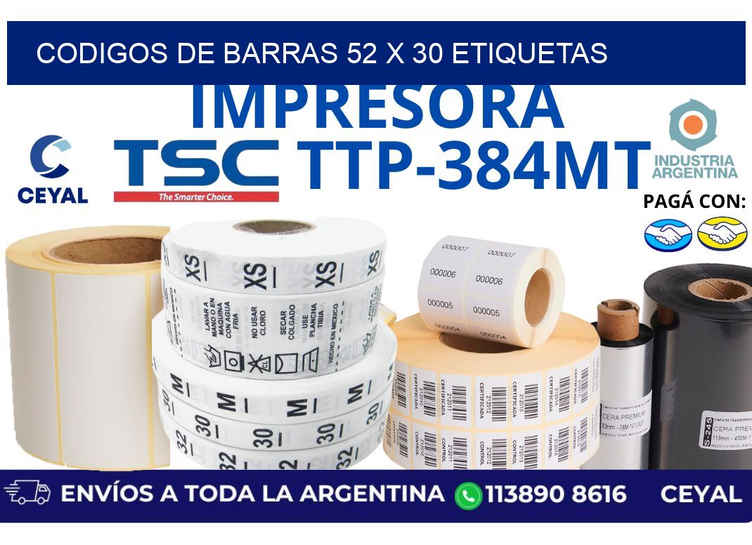 codigos de barras 52 x 30 etiquetas