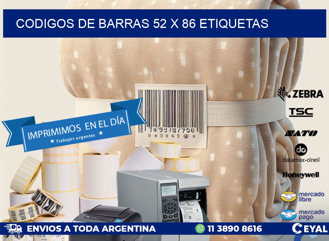 codigos de barras 52 x 86 etiquetas