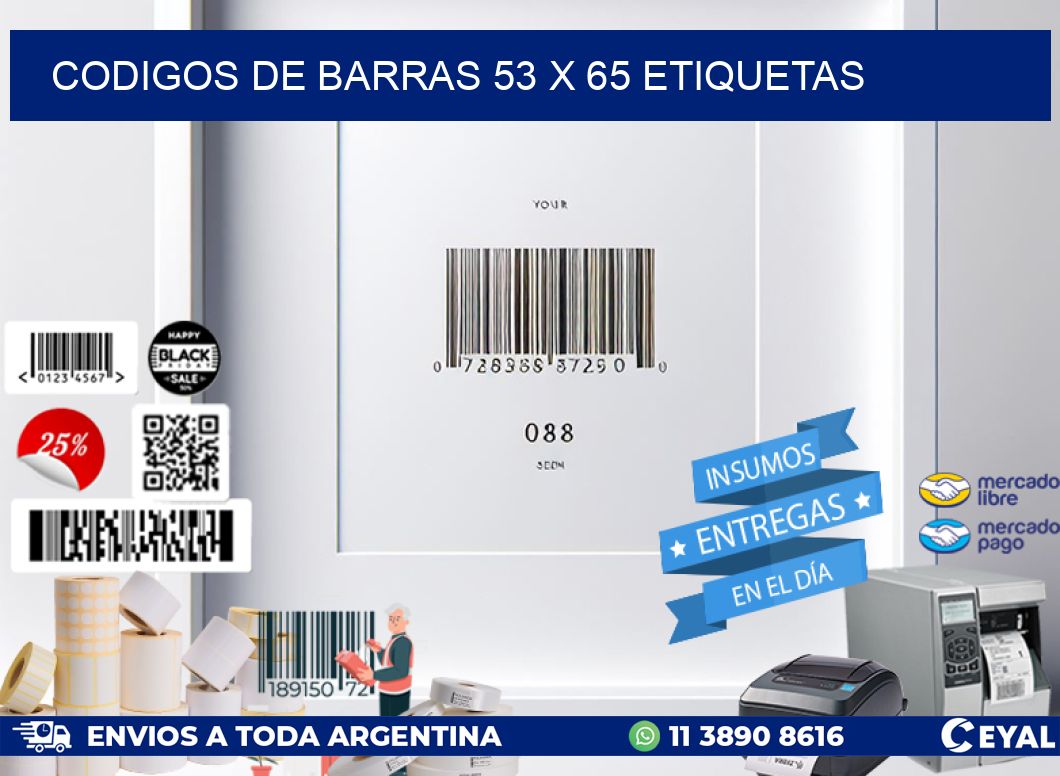 codigos de barras 53 x 65 etiquetas