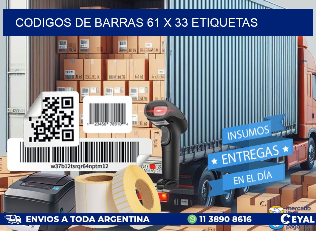 codigos de barras 61 x 33 etiquetas