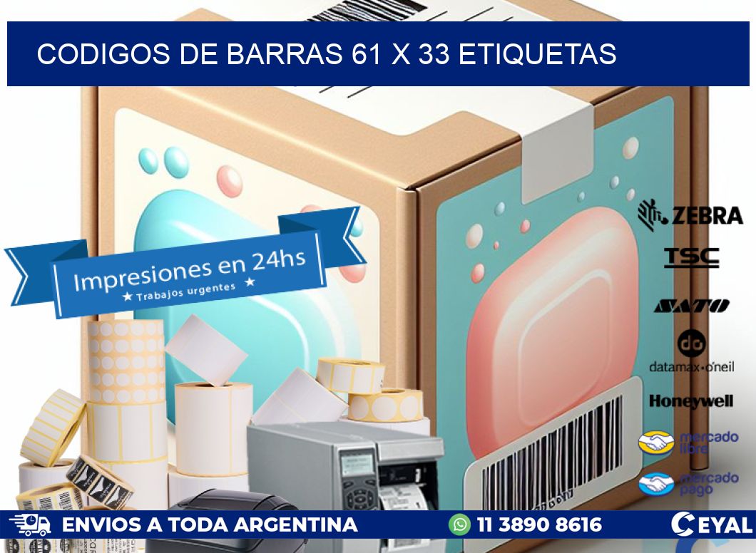 codigos de barras 61 x 33 etiquetas