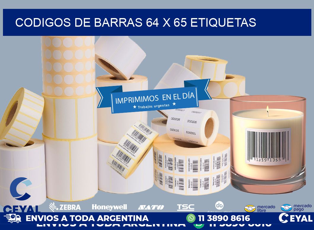 codigos de barras 64 x 65 etiquetas