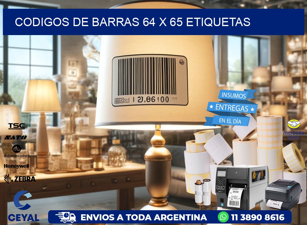 codigos de barras 64 x 65 etiquetas
