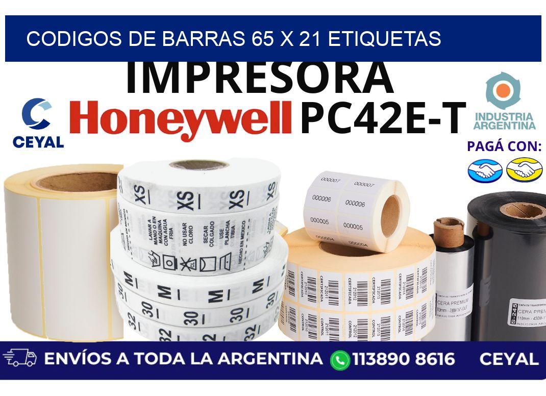 codigos de barras 65 x 21 etiquetas