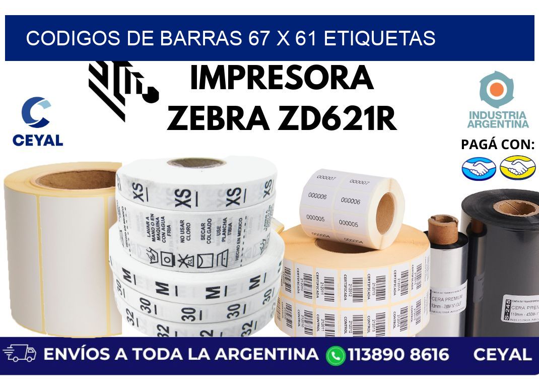 codigos de barras 67 x 61 etiquetas