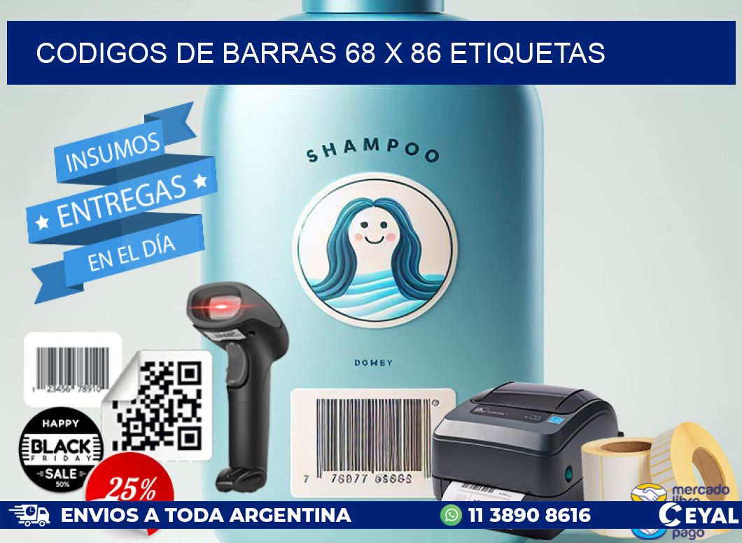 codigos de barras 68 x 86 etiquetas