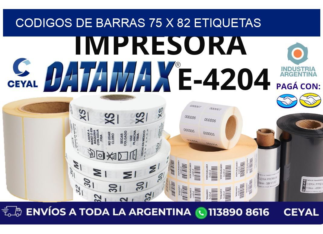 codigos de barras 75 x 82 etiquetas