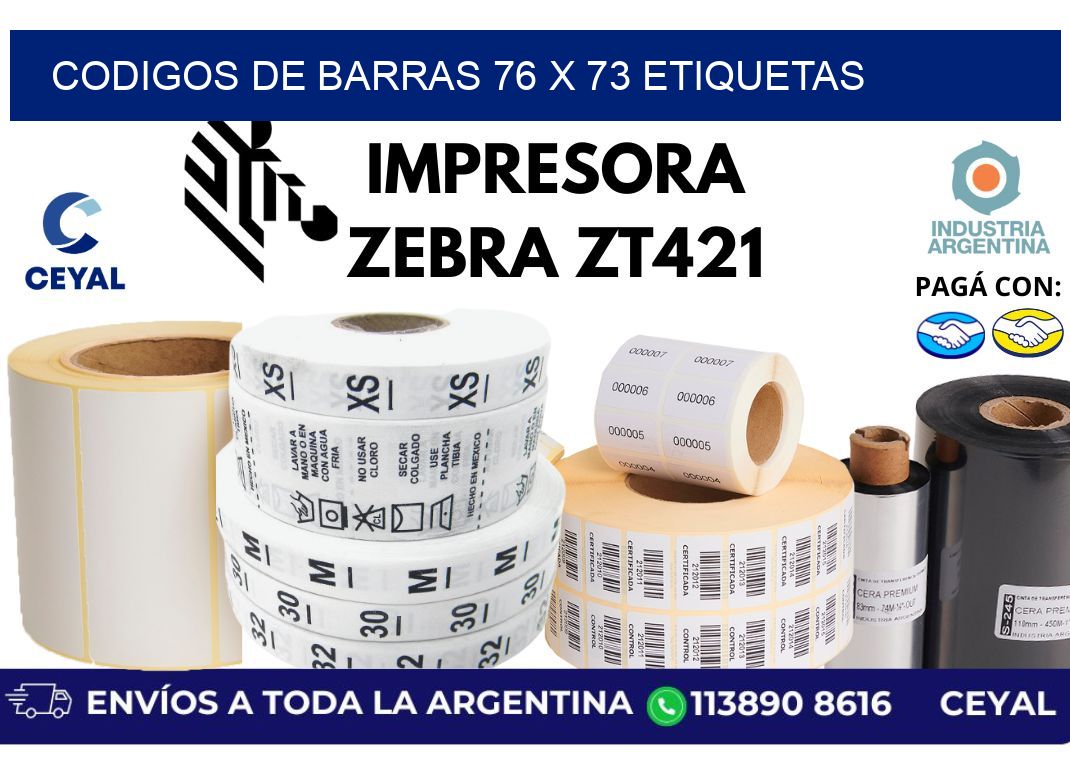 codigos de barras 76 x 73 etiquetas