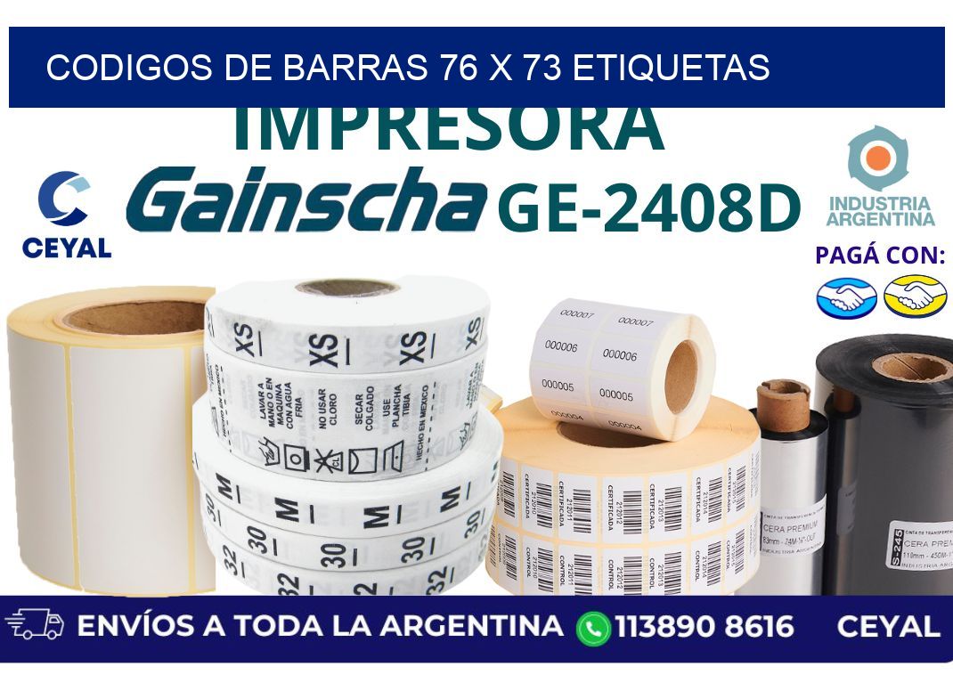 codigos de barras 76 x 73 etiquetas