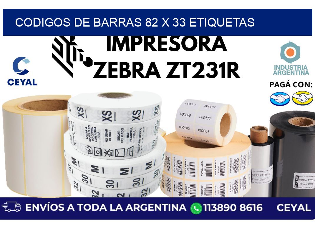 codigos de barras 82 x 33 etiquetas