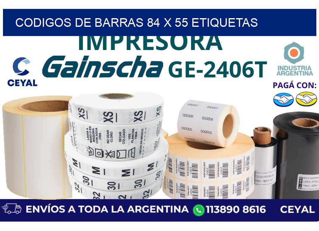 codigos de barras 84 x 55 etiquetas