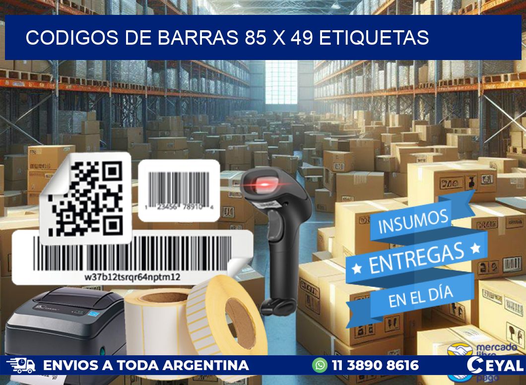 codigos de barras 85 x 49 etiquetas