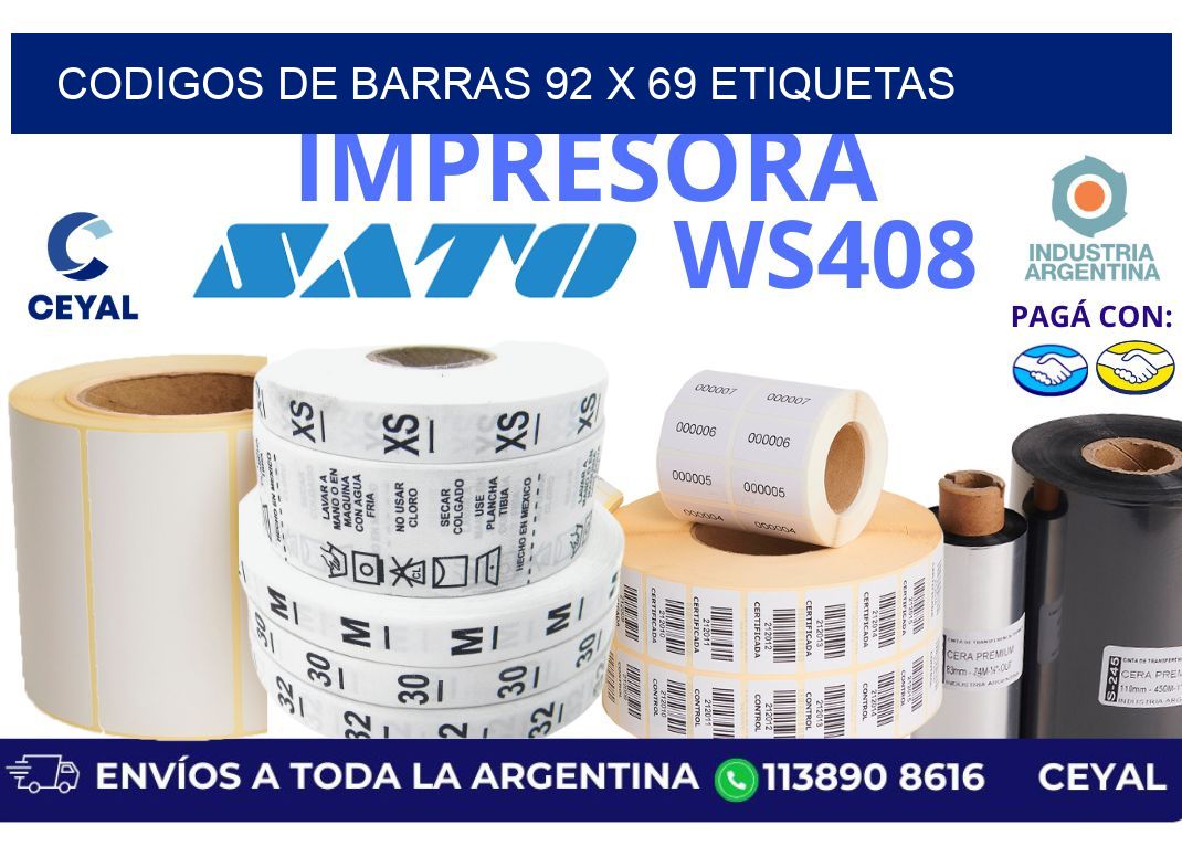 codigos de barras 92 x 69 etiquetas