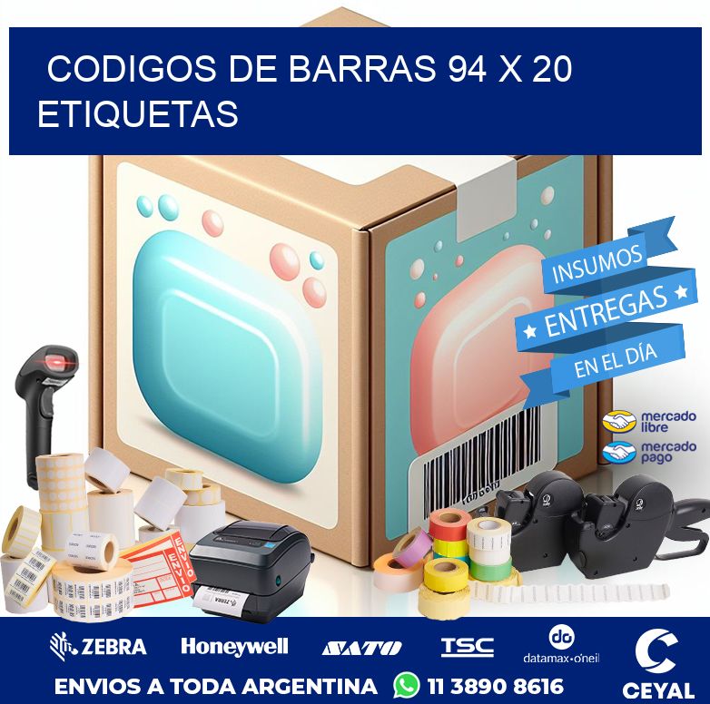 codigos de barras 94 x 20 etiquetas