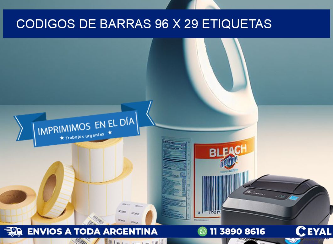 codigos de barras 96 x 29 etiquetas
