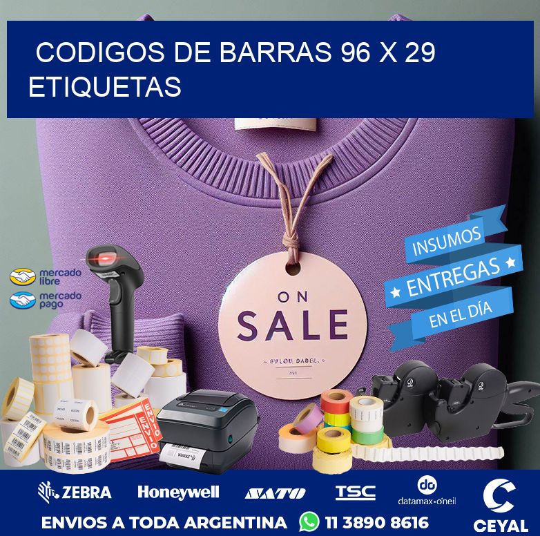 codigos de barras 96 x 29 etiquetas