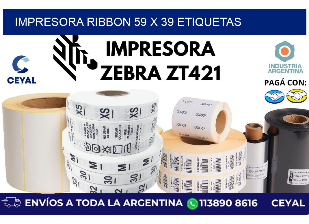impresora ribbon 59 x 39 etiquetas