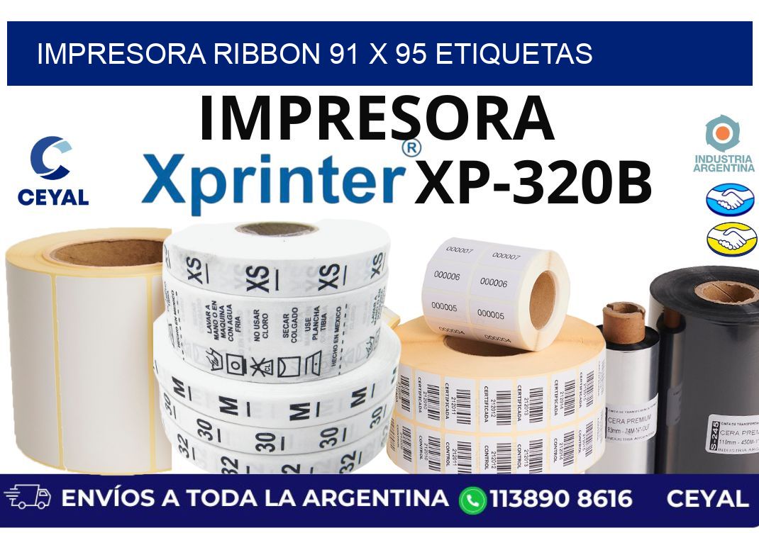impresora ribbon 91 x 95 etiquetas