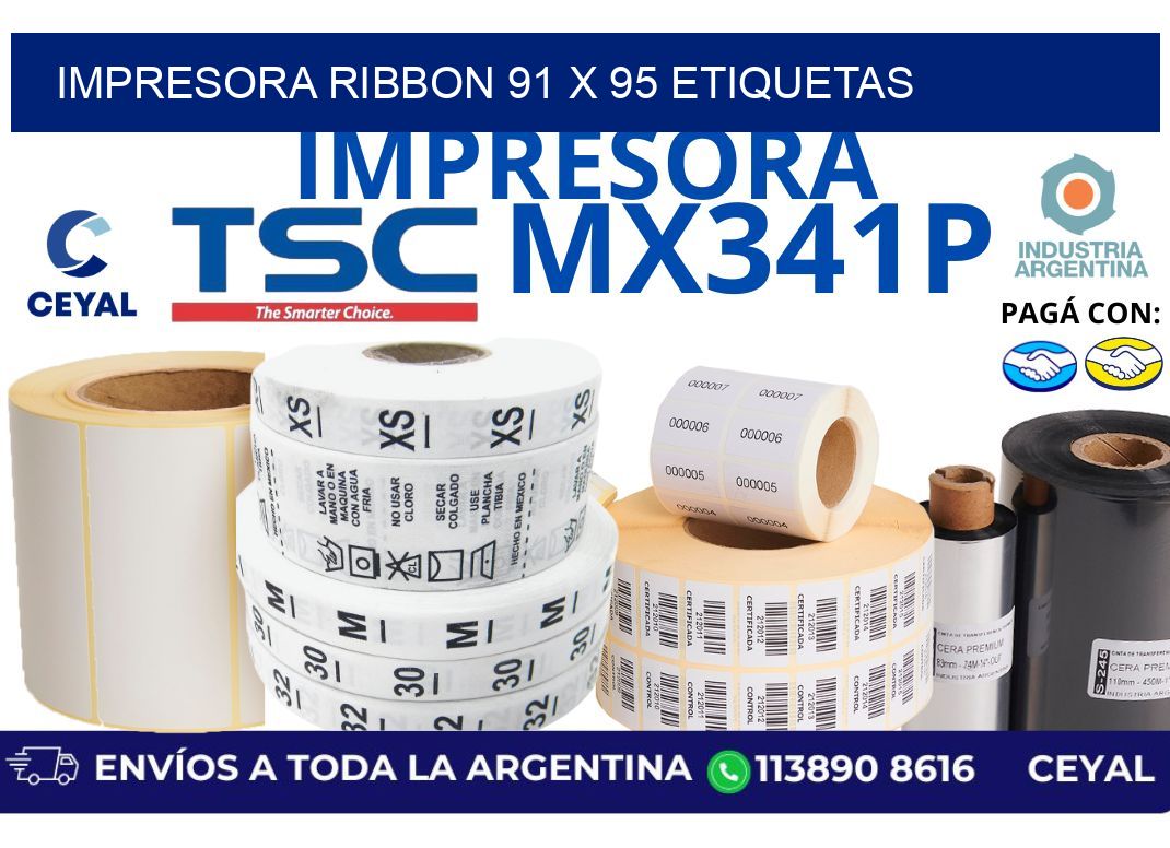 impresora ribbon 91 x 95 etiquetas