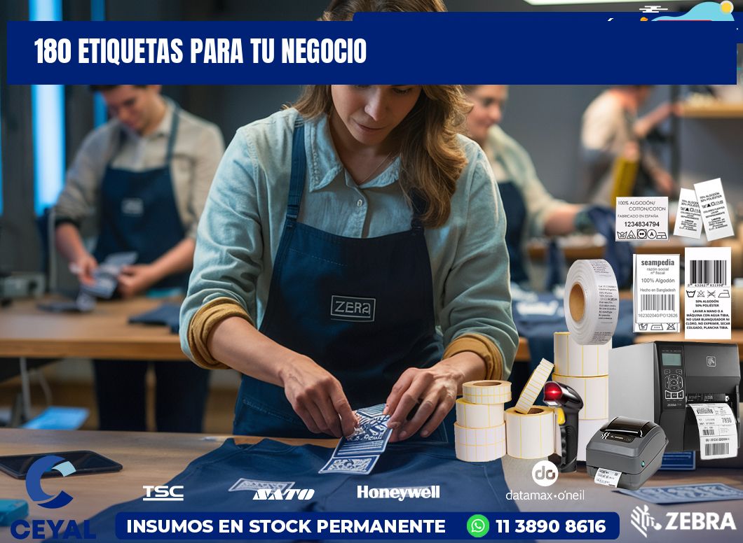 180 etiquetas para tu negocio