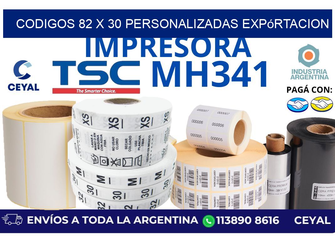 codigos 82 x 30 personalizadas expórtacion