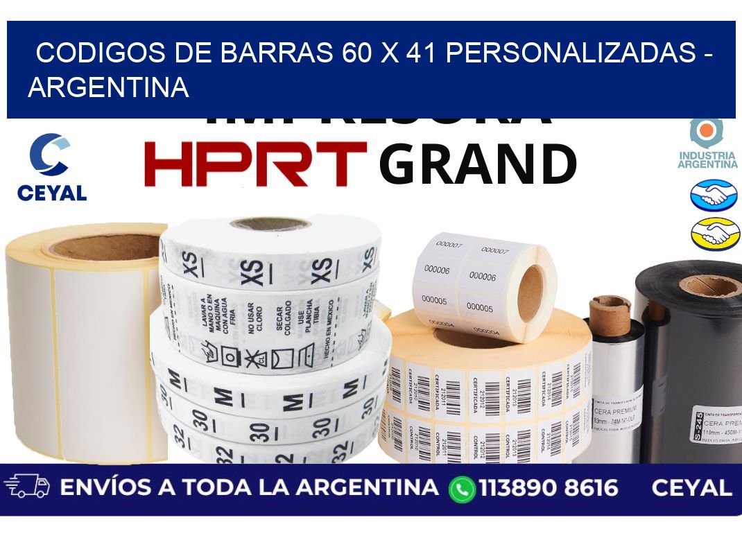 codigos de barras 60 x 41 personalizadas - Argentina