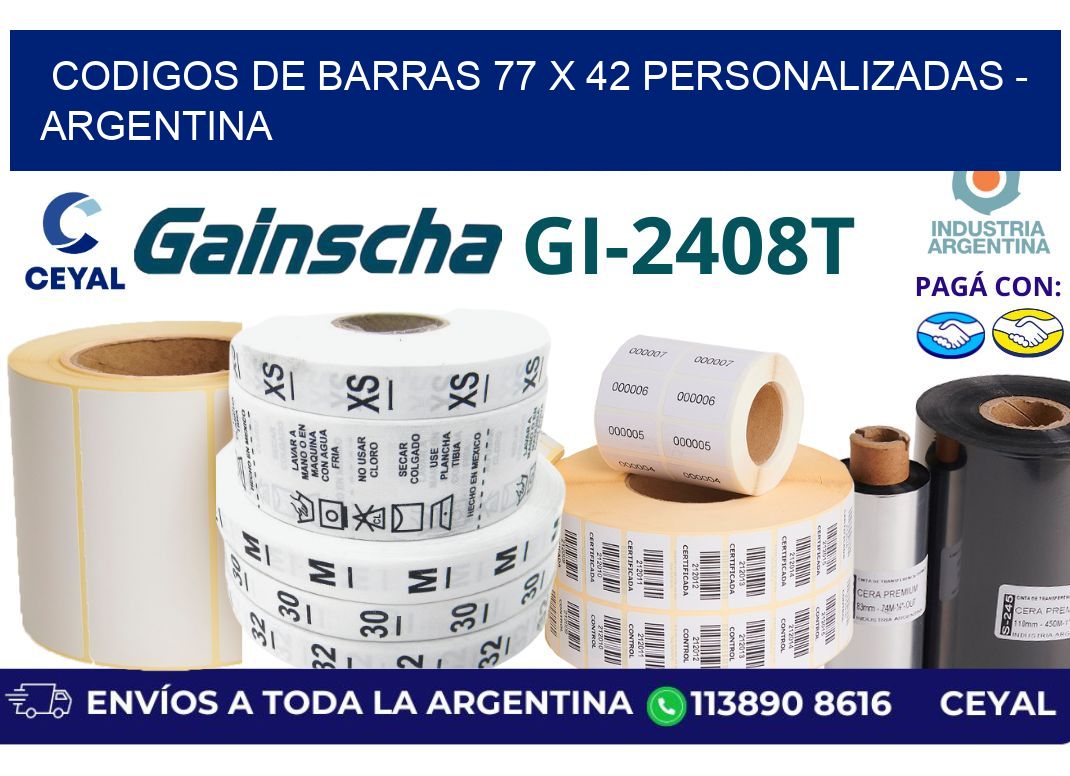 codigos de barras 77 x 42 personalizadas - Argentina