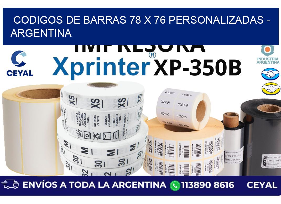 codigos de barras 78 x 76 personalizadas - Argentina