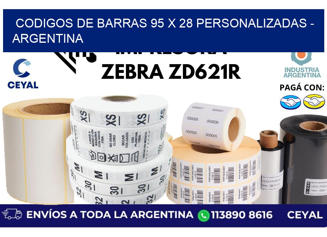 codigos de barras 95 x 28 personalizadas - Argentina