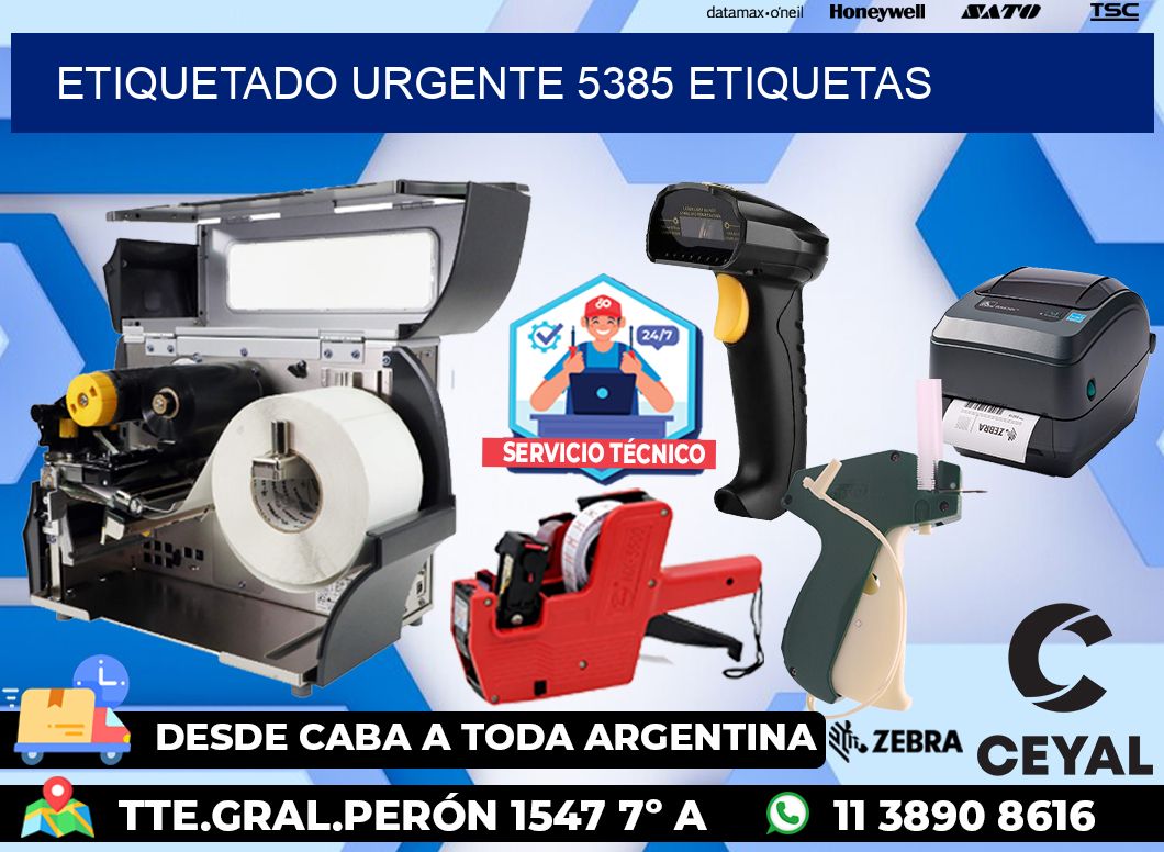 etiquetado urgente 5385 etiquetas