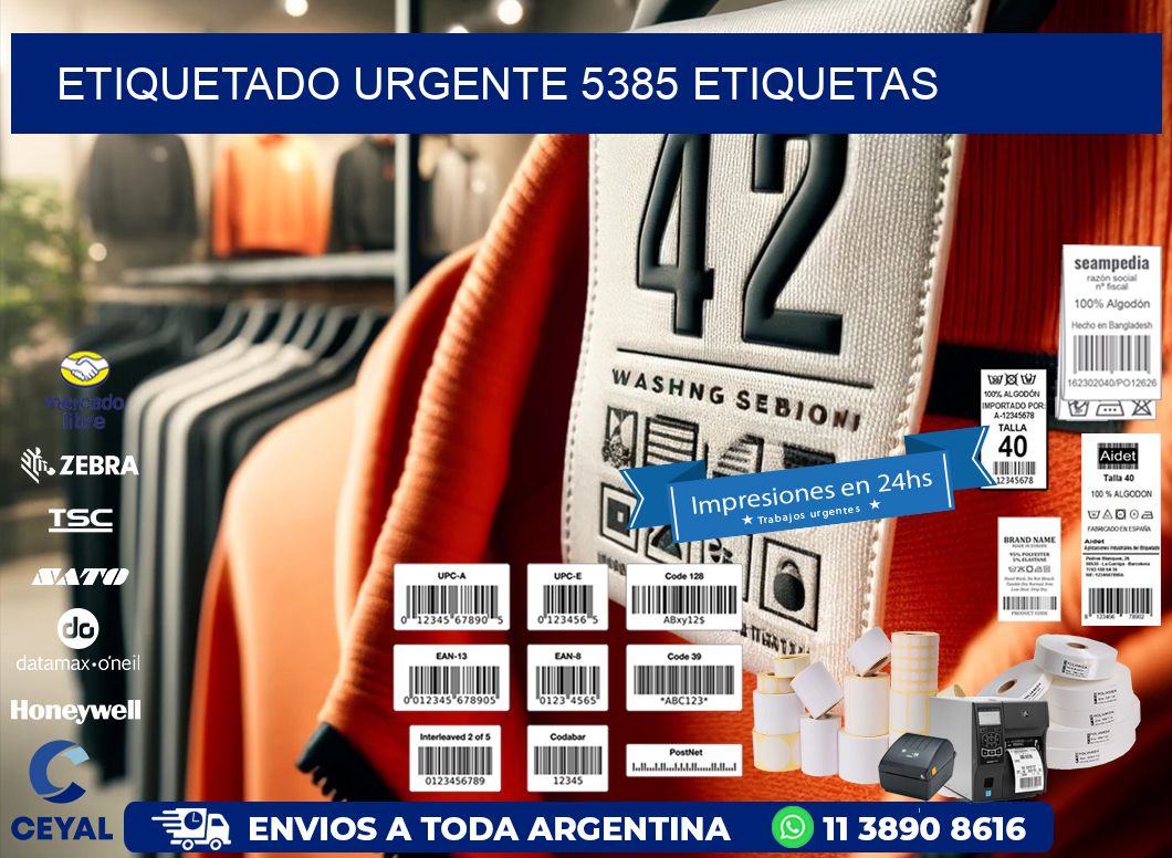 etiquetado urgente 5385 etiquetas