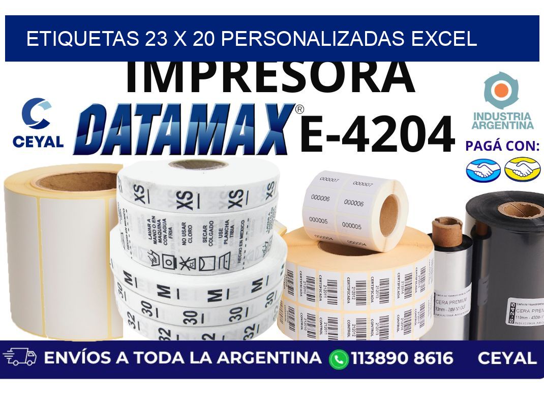 etiquetas 23 x 20 personalizadas excel