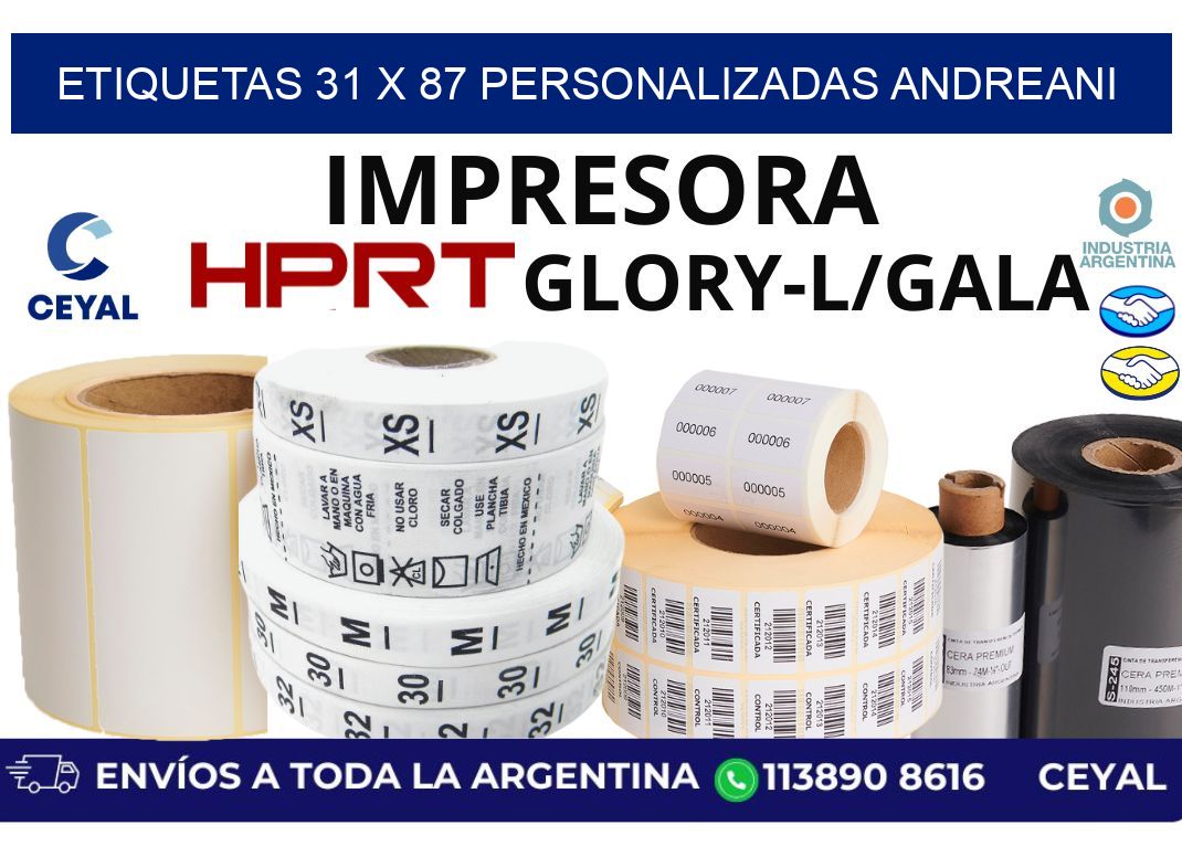 etiquetas 31 x 87 personalizadas andreani