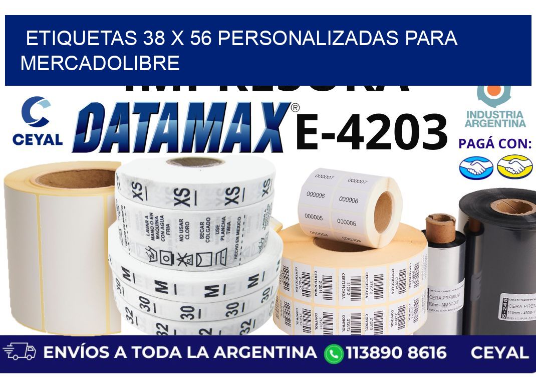 etiquetas 38 x 56 personalizadas para mercadolibre