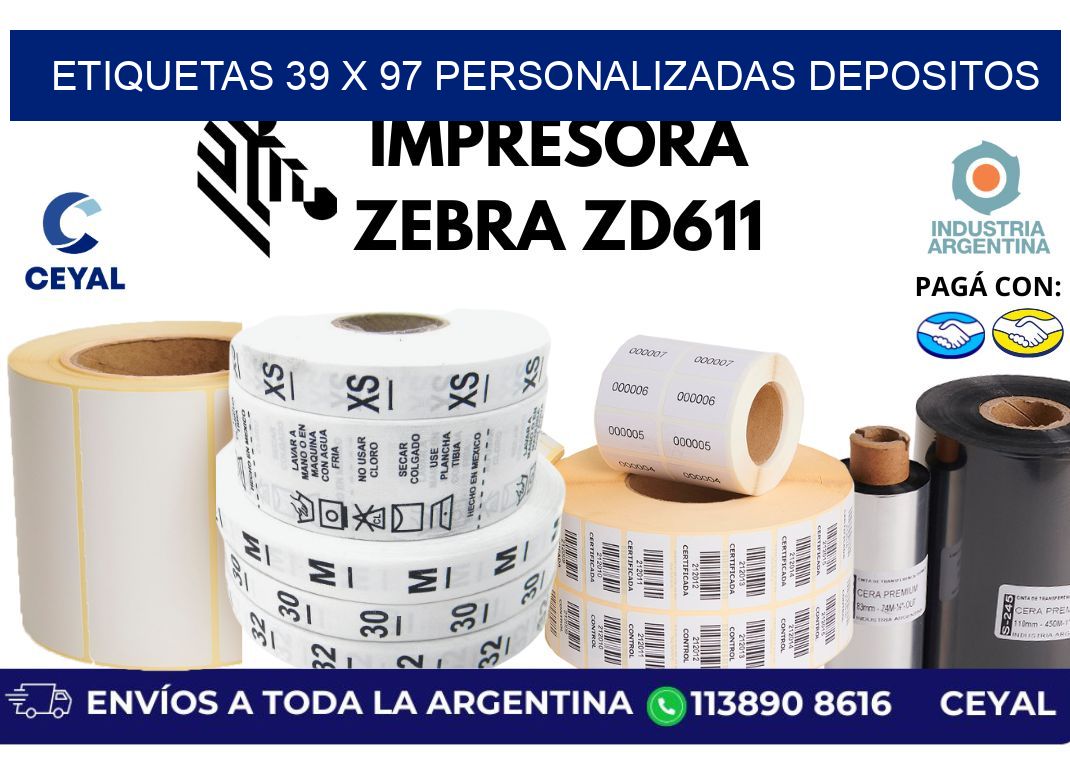 etiquetas 39 x 97 personalizadas depositos