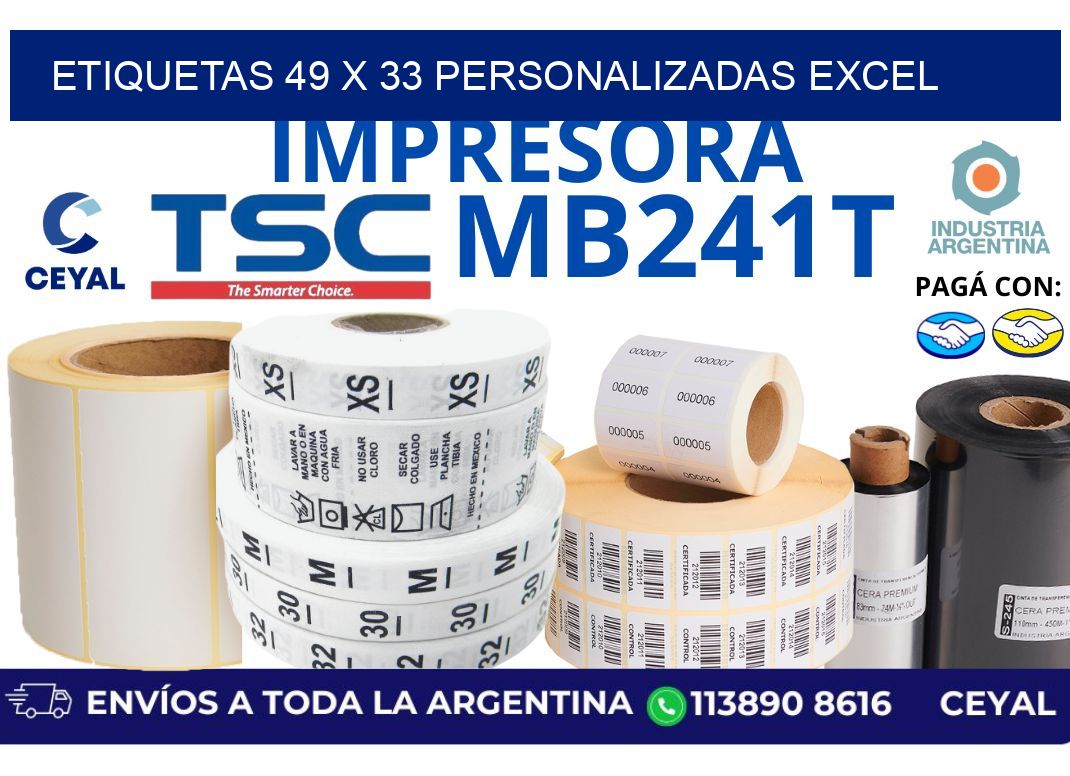 etiquetas 49 x 33 personalizadas excel