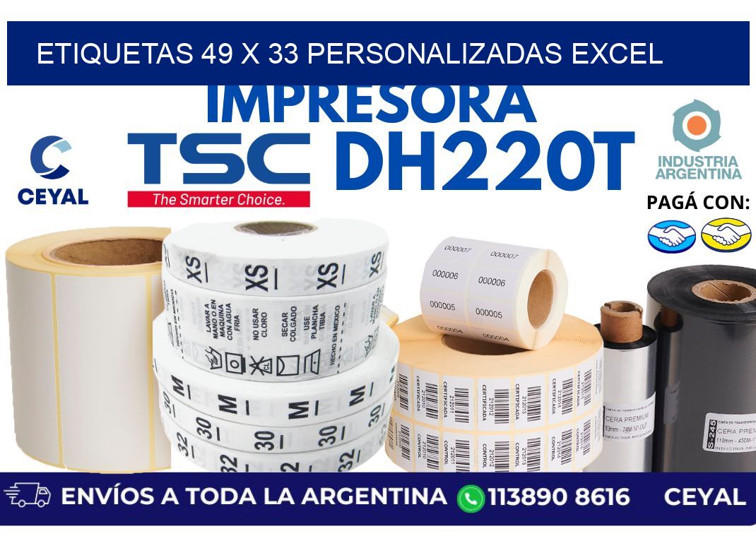 etiquetas 49 x 33 personalizadas excel