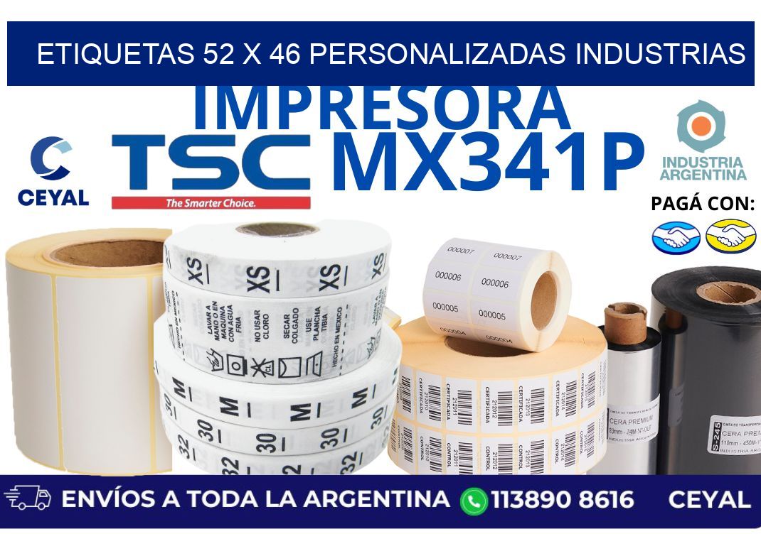 etiquetas 52 x 46 personalizadas industrias