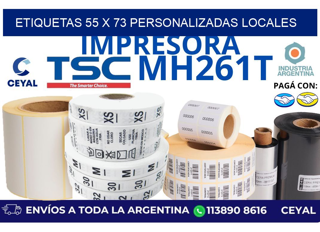 etiquetas 55 x 73 personalizadas locales