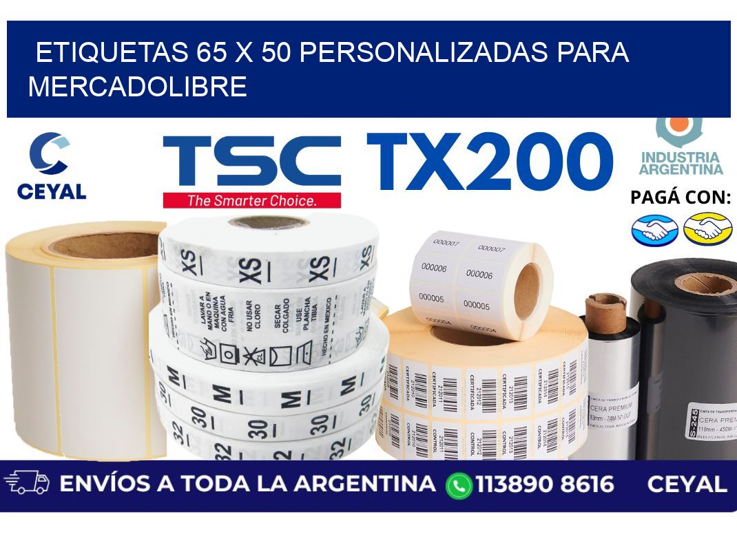 etiquetas 65 x 50 personalizadas para mercadolibre