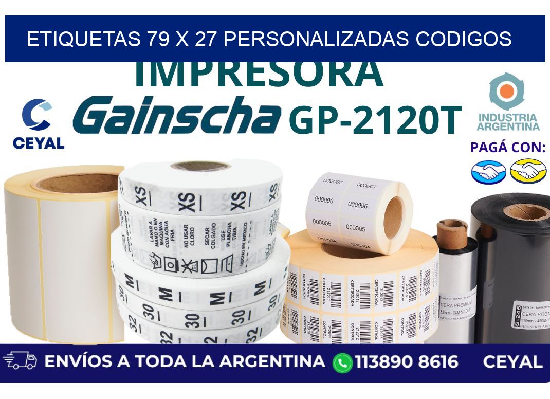 etiquetas 79 x 27 personalizadas codigos