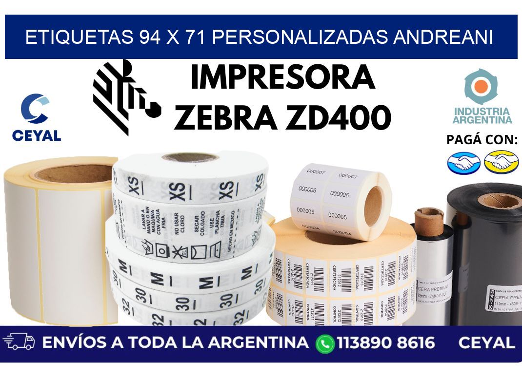 etiquetas 94 x 71 personalizadas andreani