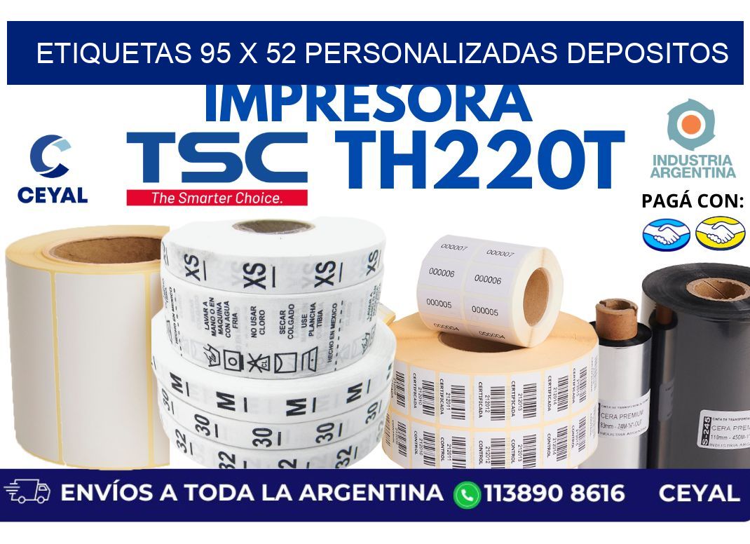 etiquetas 95 x 52 personalizadas depositos