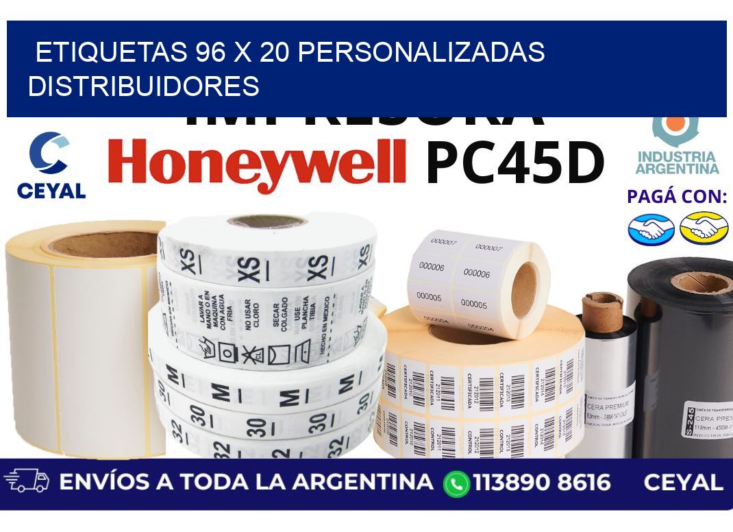 etiquetas 96 x 20 personalizadas distribuidores