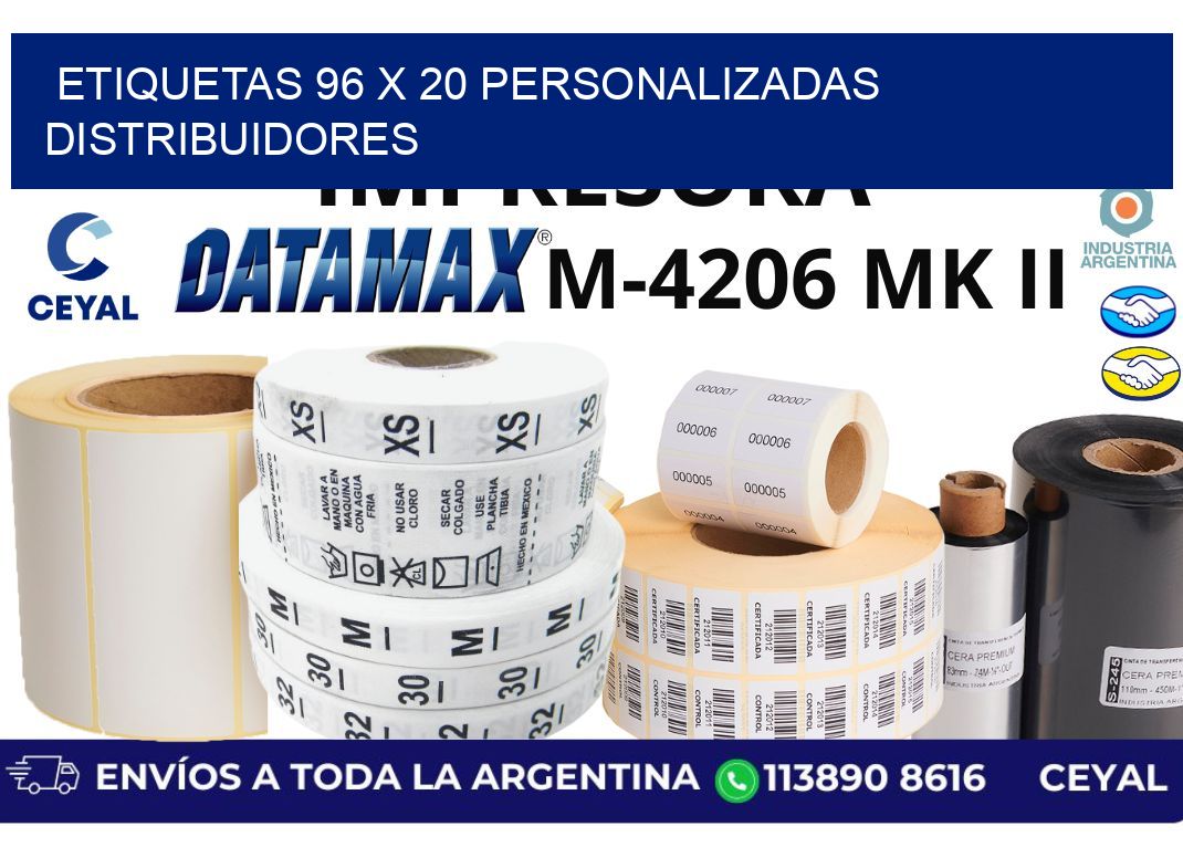etiquetas 96 x 20 personalizadas distribuidores
