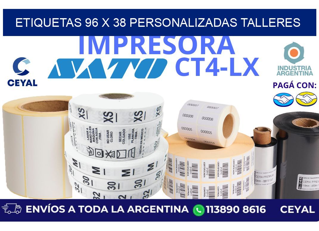 etiquetas 96 x 38 personalizadas talleres
